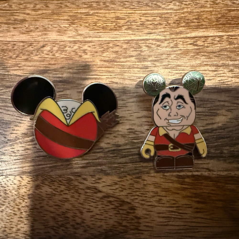 Two Disney Character Gaston Pin Set